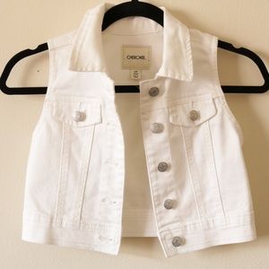 Cherokee Girl white denim vest